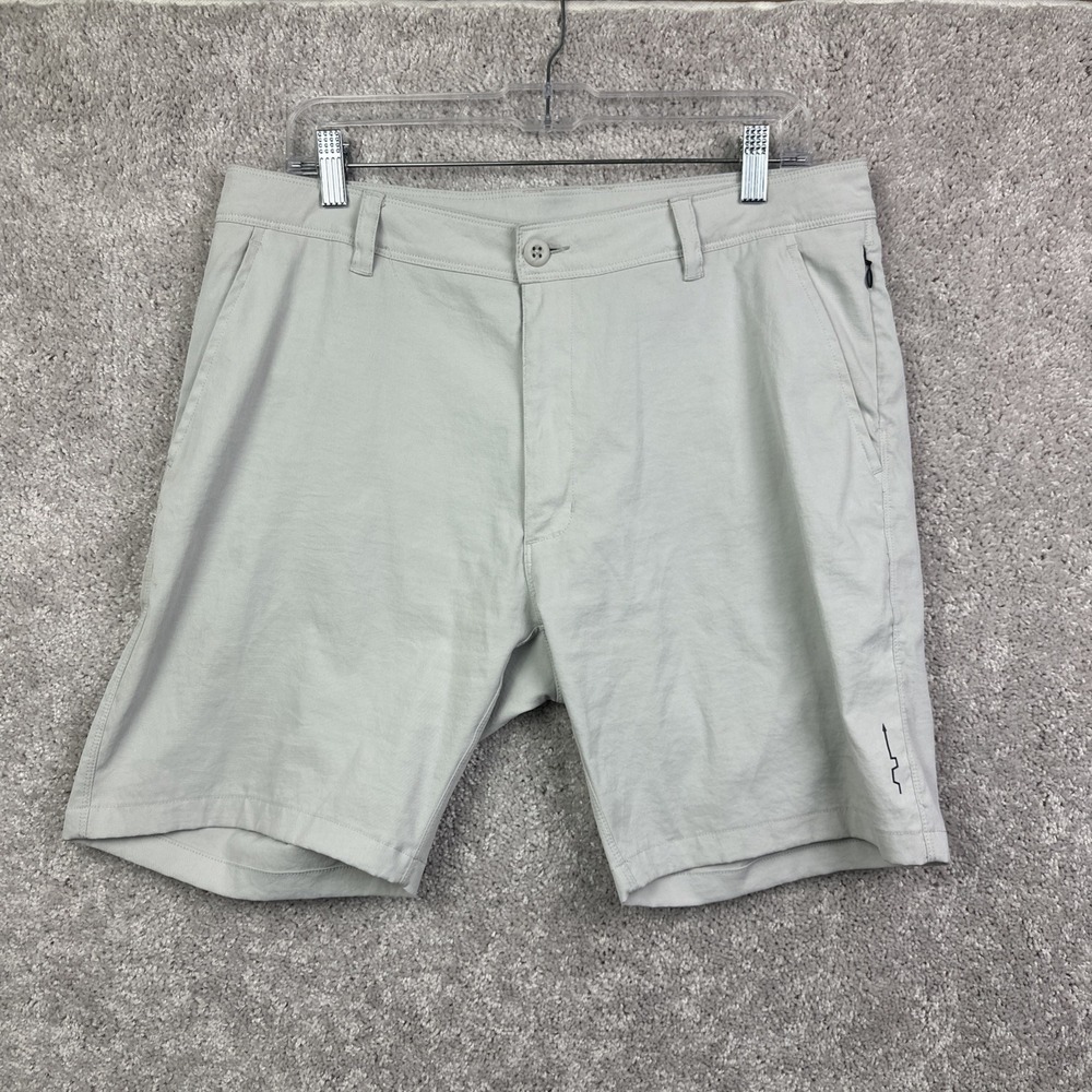 Path Projects Shorts Mens Large Beige Performance 8" Athletic Activewear Stretch